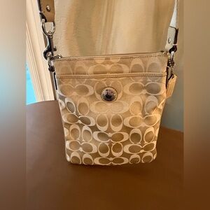 **SALE**Coach Beige Signature Crossbody Bag from 2008